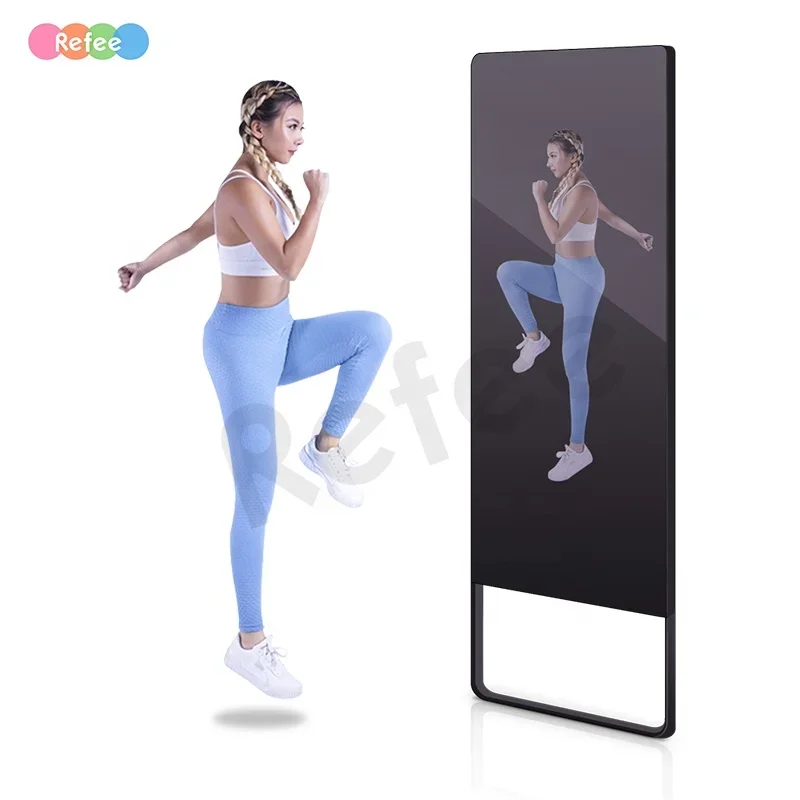 Smart Home Gym Mirror - กระจกแสดงผลอิเล็กทรอนิกส์ขนาดใหญ่สำหรับออกกำลังกายแบบอินเทอร์แอคทีฟในบ้านอัจฉริยะ สำหรับติดผนังยิม