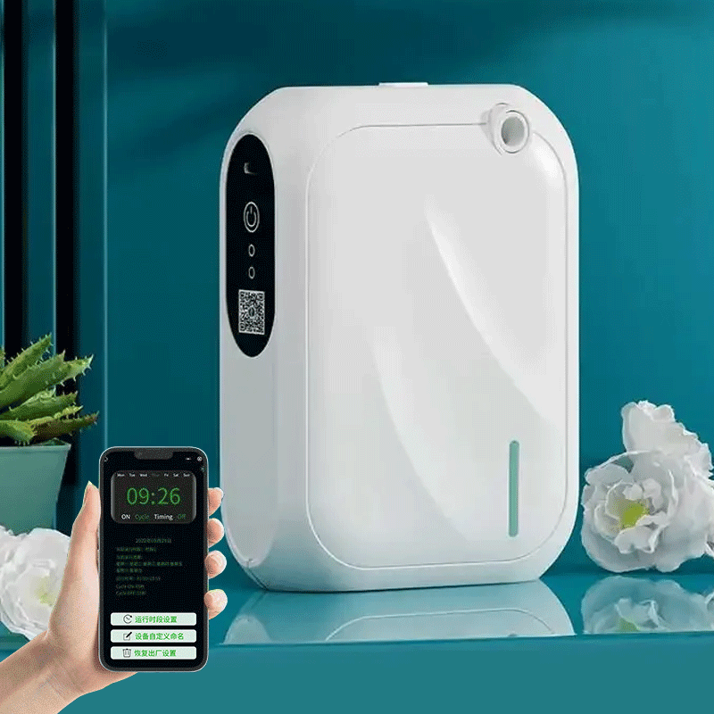 Smart Home Appliances - เครื่องกระจายกลิ่นหอม 200 ลูกบาศก์เมตร ควบคุมผ่านแอป Bluetooth ติดผนัง