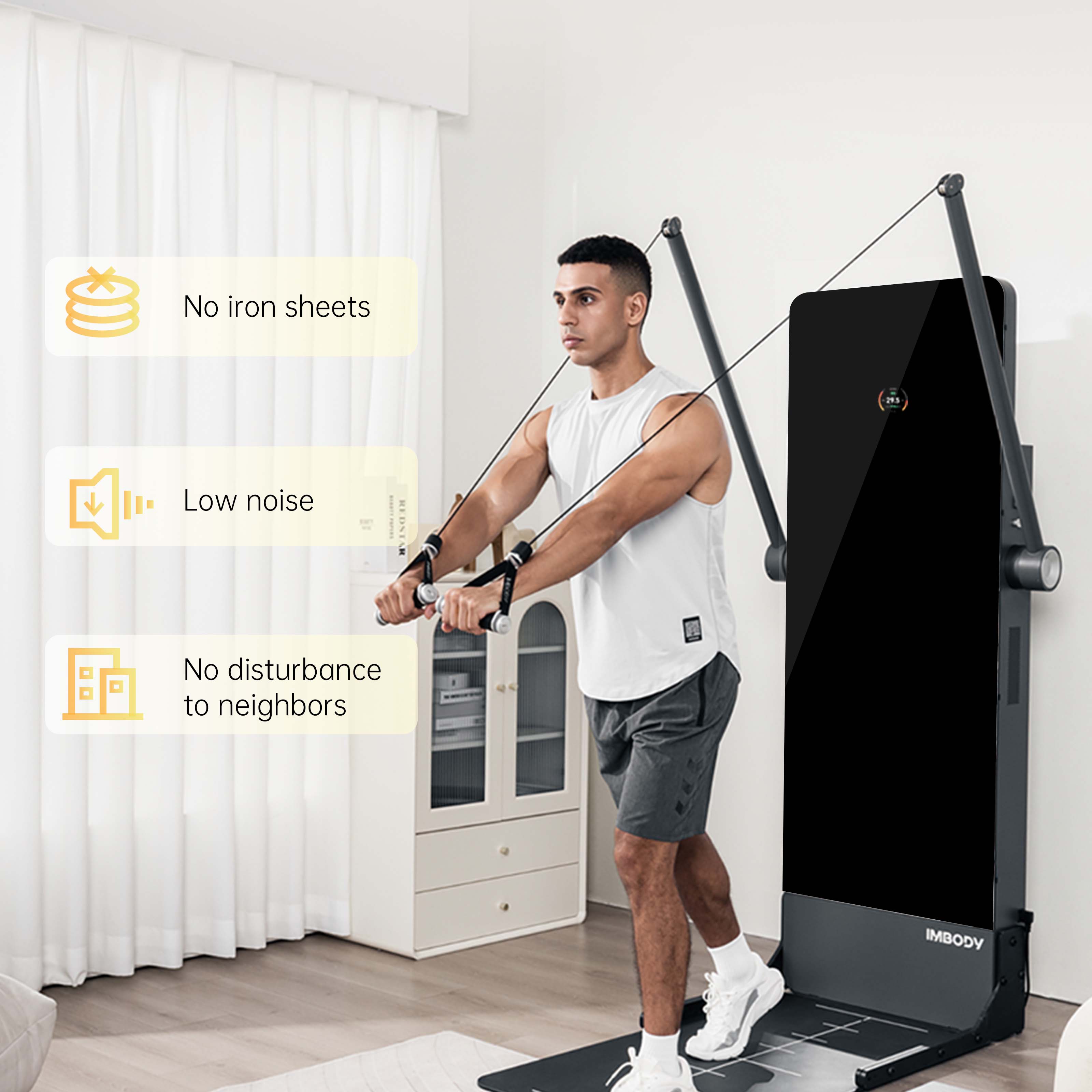 Smart Home Gym Mirror - อุปกรณ์ออกกำลังกายเชิงพาณิชย์ กระจกฟิตเนสอัจฉริยะ เครื่องออกกำลังกายแบบมัลติยิม อุปกรณ์ฝึกความแข็งแรง เครื่องออกกำลังกายสำหรับใช้ในบ้าน