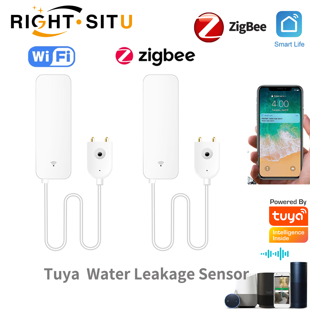 Wifi Water Leak Detector - Tuya WiFi เซ็นเซอร์น้ํารั่ว, เครื่องตรวจจับน้ํารั่ว, การแจ้งเตือนแอป Smartlife,
