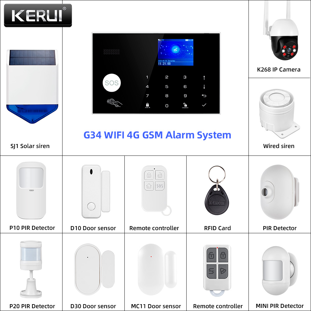 Smart Home Keyboard - KERUI G34 4G WIFI ALARM ระบบแผงอุณหภูมิและความชื้น