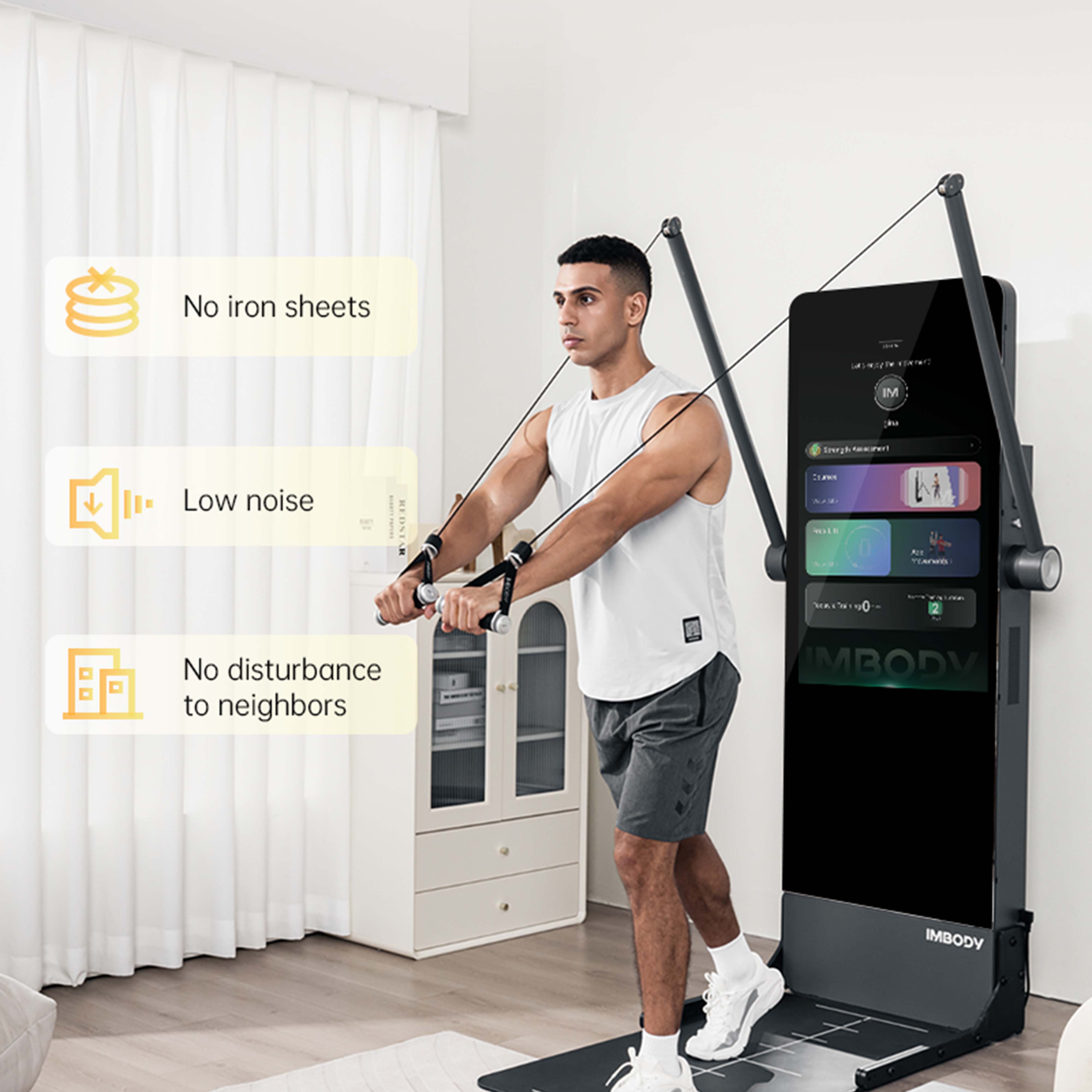 Smart Home Gym Mirror - กระจกออกกำลังกายอัจฉริยะ สมาร์ทฟิตเนส มัลติฟังก์ชั่น เครื่องออกกำลังกาย เสริมสร้างกล้ามเนื้อ อุปกรณ์ฝึกซ้อมที่บ้าน