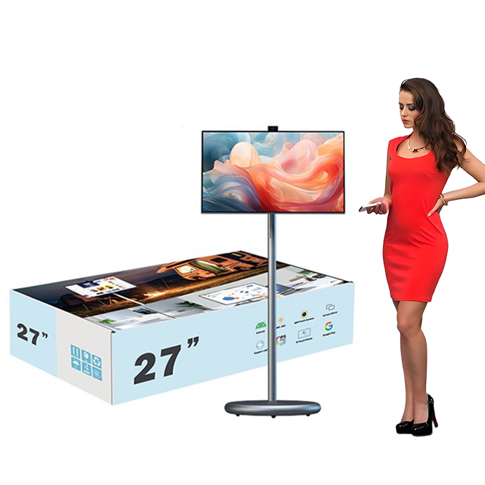 Smart Home Tv - จอทีวีพกพาอัจฉริยะ จอ LCD แสดงผลดิจิตอลแบบเคลื่อนที่ พร้อมขาตั้ง ใช้พลังงานแบตเตอรี่