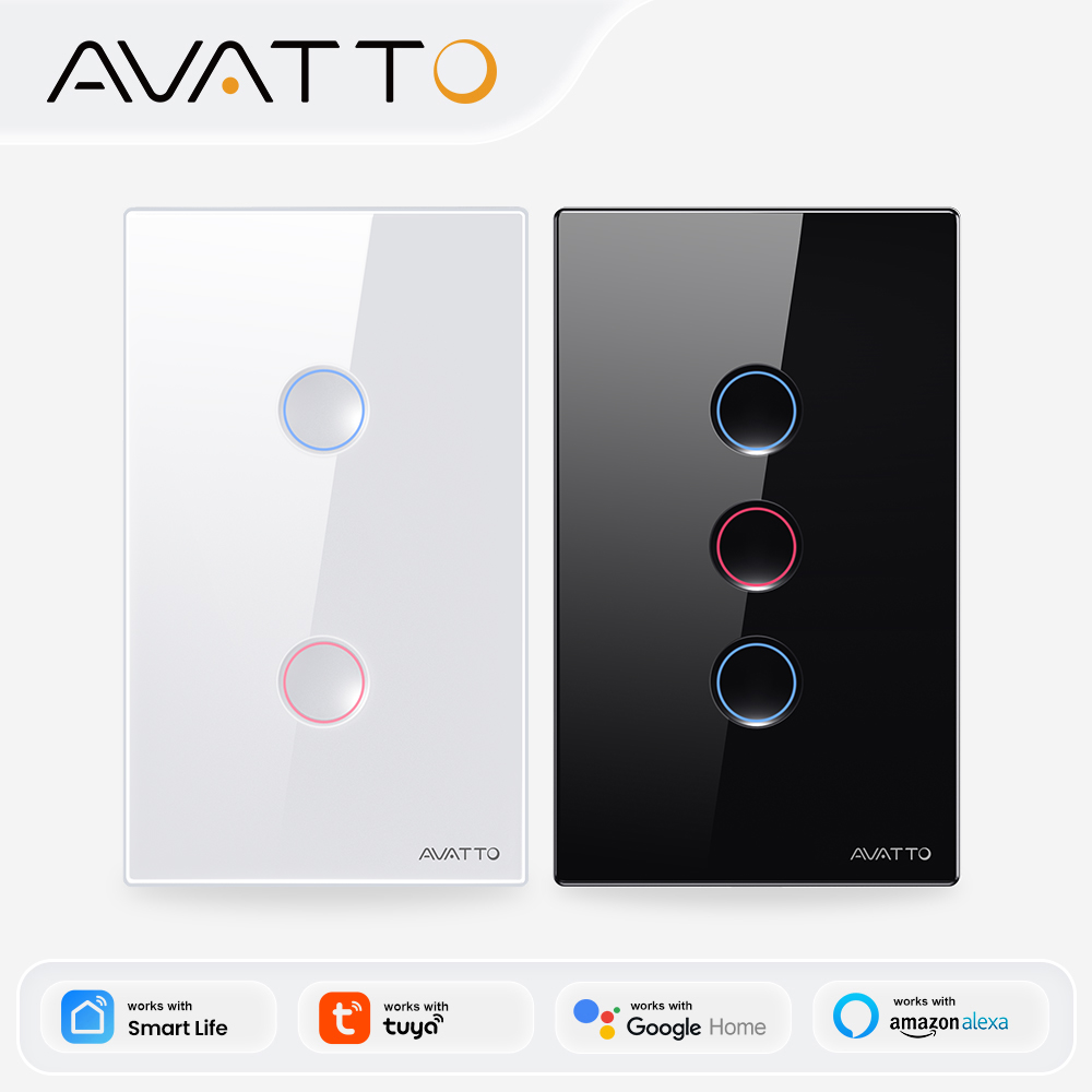 Smart Home For Living - AVATTO 1/2/3/4 Gang ZigBee สวิตช์ไฟอัจฉริยะไร้สายแบบติดผนัง สวิตช์แบบสัมผัส