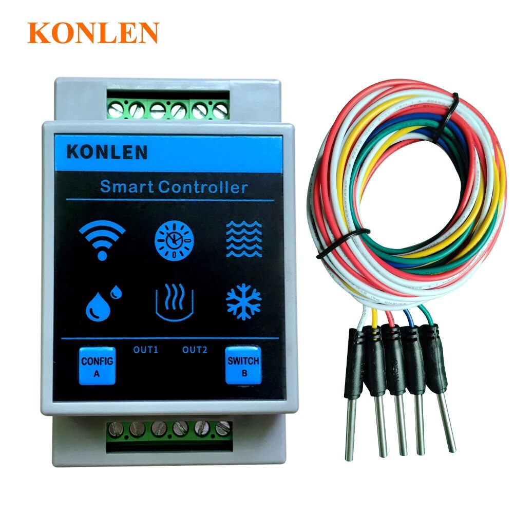 Wifi Water Leak Detector - KONLEN Tuya เซ็นเซอร์ระดับน้ํา WIFI Controller สมาร์ทบ้านรั่วน้ําท่วมนาฬิกาปลุกรั่ว