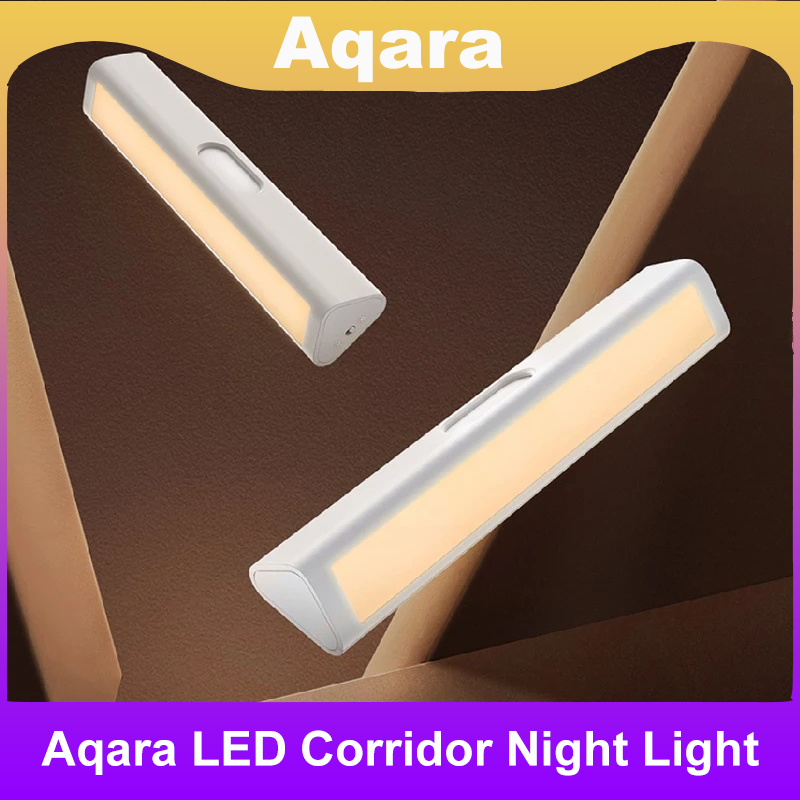 Smart Home Xiaomi Devices - Aqara ไฟ LED สำหรับทางเดินกลางคืนไฟอัจฉริยะตรวจจับการเคลื่อนไหวของร่างกายมนุษย์พร้อมเซ็นเซอร์วัดแสงสำหรับทางเดินข้างเตียงในบ้านอัจฉริยะของ Xiaomi