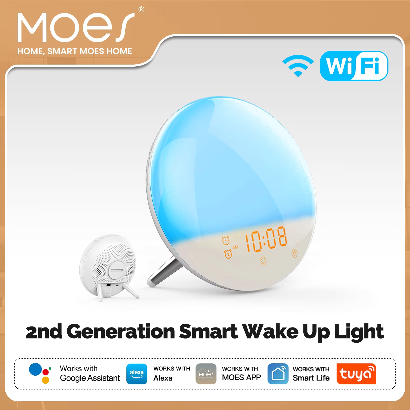 Smart Home Simulation - นาฬิกาปลุกอัจฉริยะ MOES WiFi พร้อมไฟปลุก 7 สี