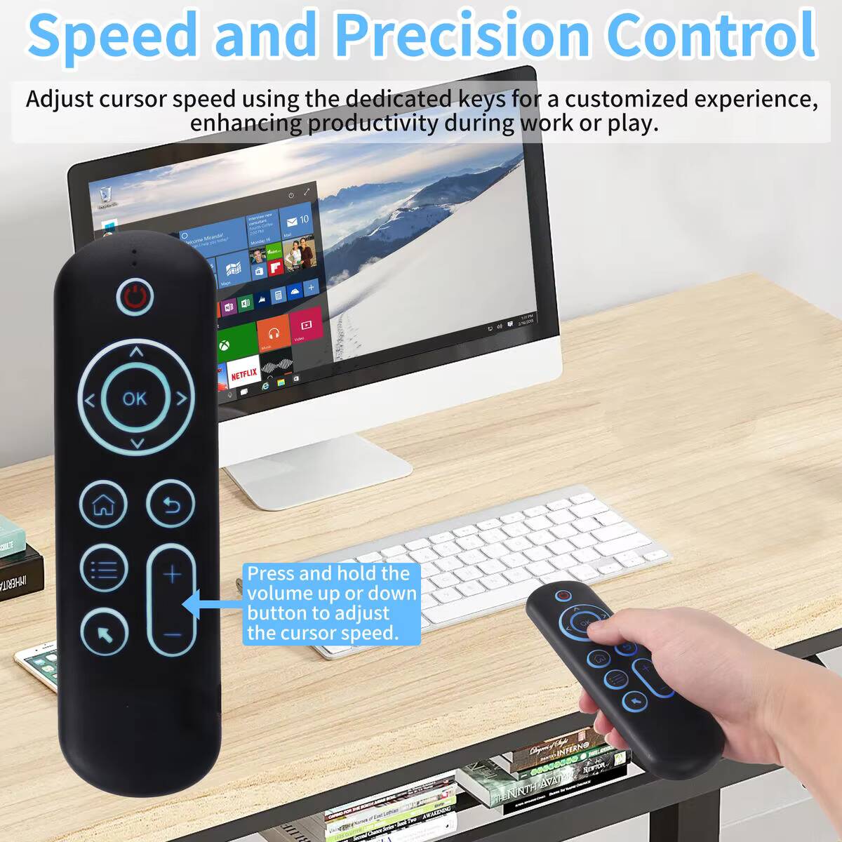 Smart Home Keyboard - บลูทูธ 2.4G คีย์บอร์ดขนาดเล็กแบบสองโหมดเมาส์ RGB แบ็คไลท์แบบพกพาคีย์บอร์ดสำหรับพีซี แอนดรอยด์