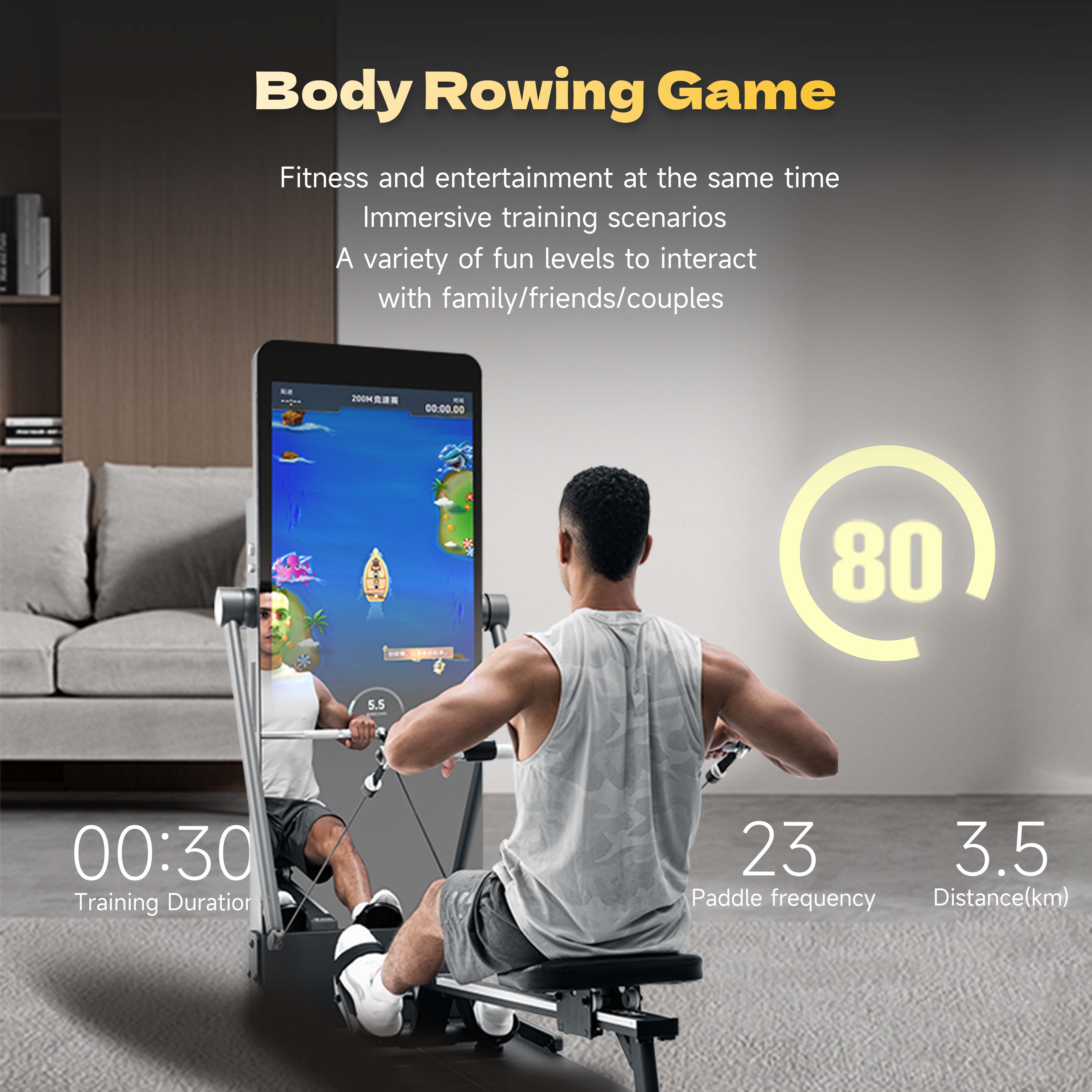 Smart Home Gym Mirror - กระจกออกกำลังกายอัจฉริยะสำหรับบ้าน กระจกฟิตเนสอัจฉริยะ เครื่องออกกำลังกายแบบมัลติฟังก์ชั่น อุปกรณ์ฝึกความแข็งแรง เทรนเนอร์สำหรับใช้ในบ้าน
