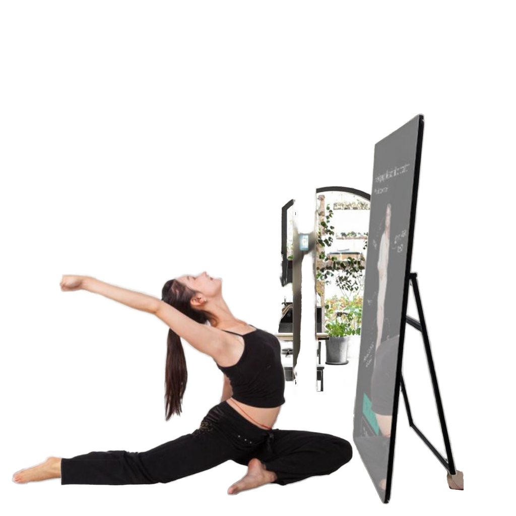 Smart Home Gym Mirror - กระจกฟิตเนสอัจฉริยะทรงตัว A พร้อมหน้าจอสัมผัส Android ขนาด 32