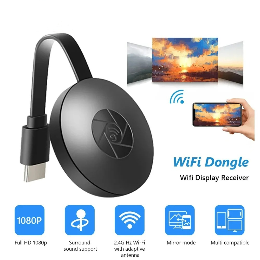 Smart Home Tv - ตัวรับสัญญาณภาพทีวีไร้สายความละเอียด 1080P รองรับการเชื่อมต่อหลายอุปกรณ์ เช่น โทรศัพท์มือถือ ฉายภาพผ่าน