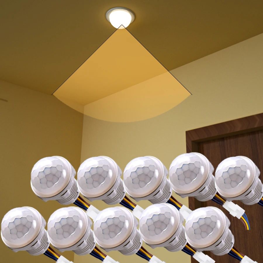 Smart Home Elements - เซ็นเซอร์ตรวจจับความเคลื่อนไหวอัตโนมัติสำหรับบ้านอัจฉริยะ AC 110V 220V ไฟกลางคืนขนาดเล็ก เซ็นเซอร์ตรวจจับความเคลื่อนไหวแบบอินฟราเรด