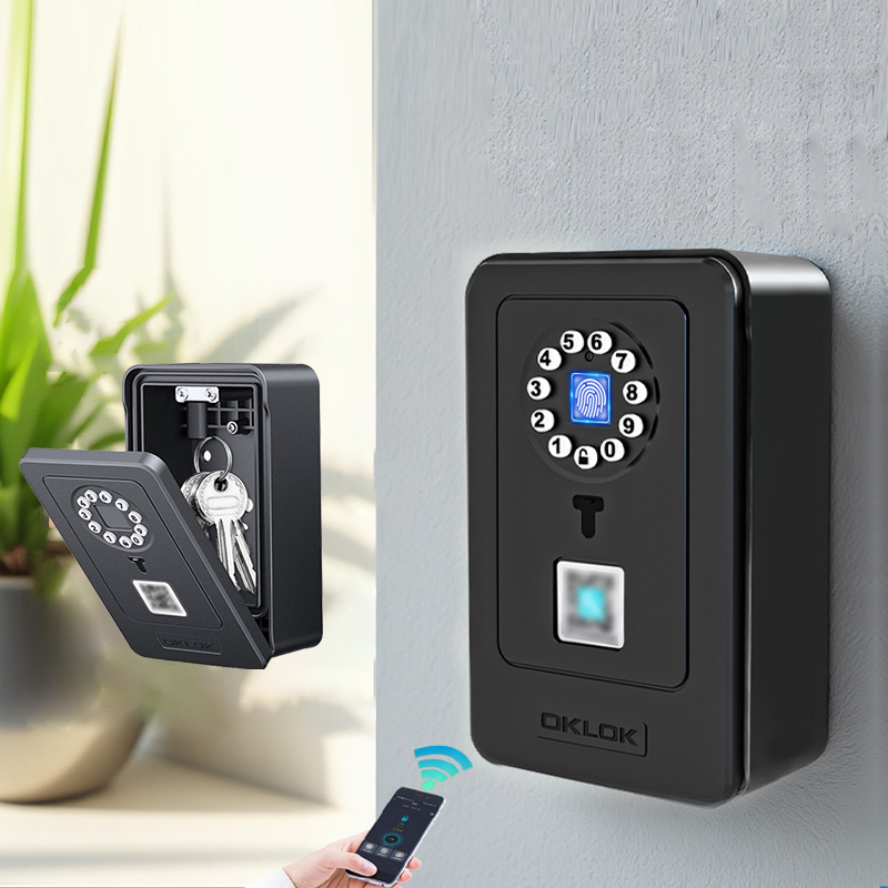 Smart Home Lock - กล่องเก็บรหัสผ่านแบบแขวนอัจฉริยะ พร้อมระบบล็อคดิจิตอล สำหรับเก็บกุญแจ นิรภัยสำหรับบ้าน ระบบสแกนลายนิ้วมือ