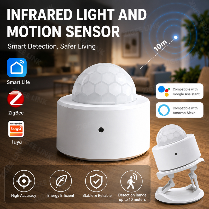 Smart Home Zigbee Gateway - เซ็นเซอร์ตรวจจับความเคลื่อนไหว ZigBee 3.0 ระบบเตือนภัยไร้สายสำหรับบ้านอัจฉริยะ ทำงานร่วมกับ Alexa