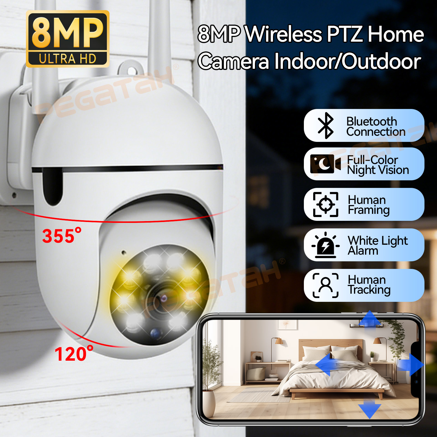 Smart Home Windows App - กล้องวงจรปิด IP 8MP 2.4G Wifi พร้อมระบบมองเห็นกลางคืนแบบสี