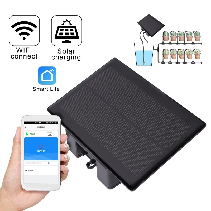 Smart Home Elements - WIFI พลังงานแสงอาทิตย์เครื่องรดน้ําอัตโนมัติชุด Mobile App รีโมทคอนโทรลสมาร์ทอุปกรณ์รดน้ําชลประทานหยดชลประทาน Kit