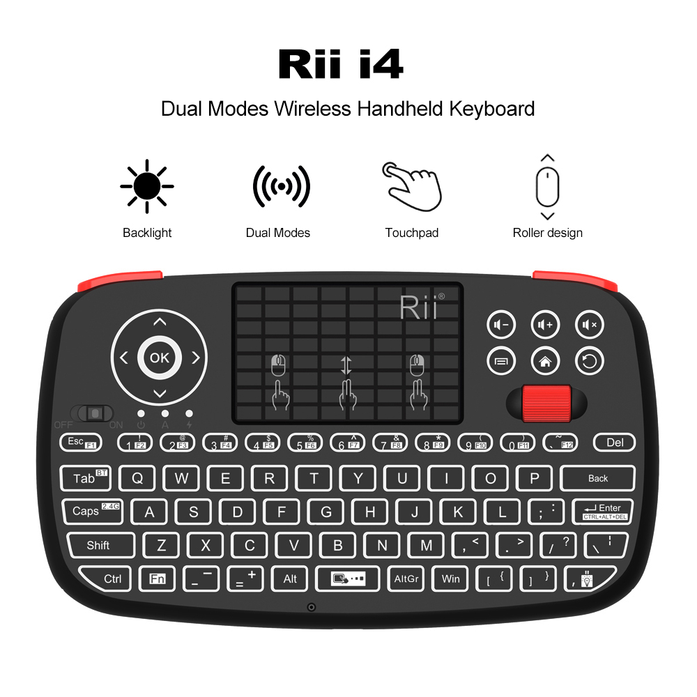 Smart Home Keyboard - คีย์บอร์ดไร้สาย Rii I4 Mini BT พร้อมทัชแพด