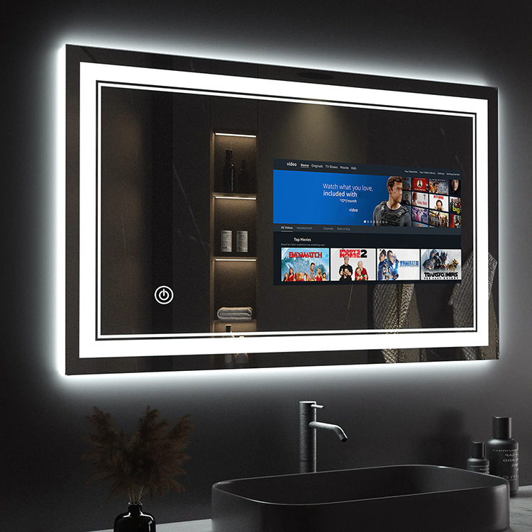 Smart Home Gym Mirror - กระจกอัจฉริยะแบบสัมผัสหน้าจอพร้อมทีวีระบบแอนดรอยด์ ขนาดสั่งทำได้ ขายส่งสำหรับโรงแรมและบ้าน กระจก LED สำหรับห้องน้ำ
