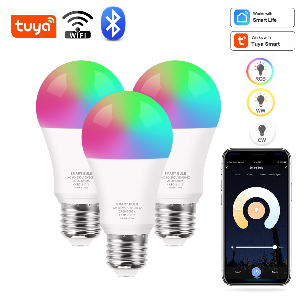 Smart Bulb - Tuya Wifi/บลูทูธสมาร์ทหลอดไฟAlexa Led E27 RGBสมาร์ทหลอดไฟ 110V