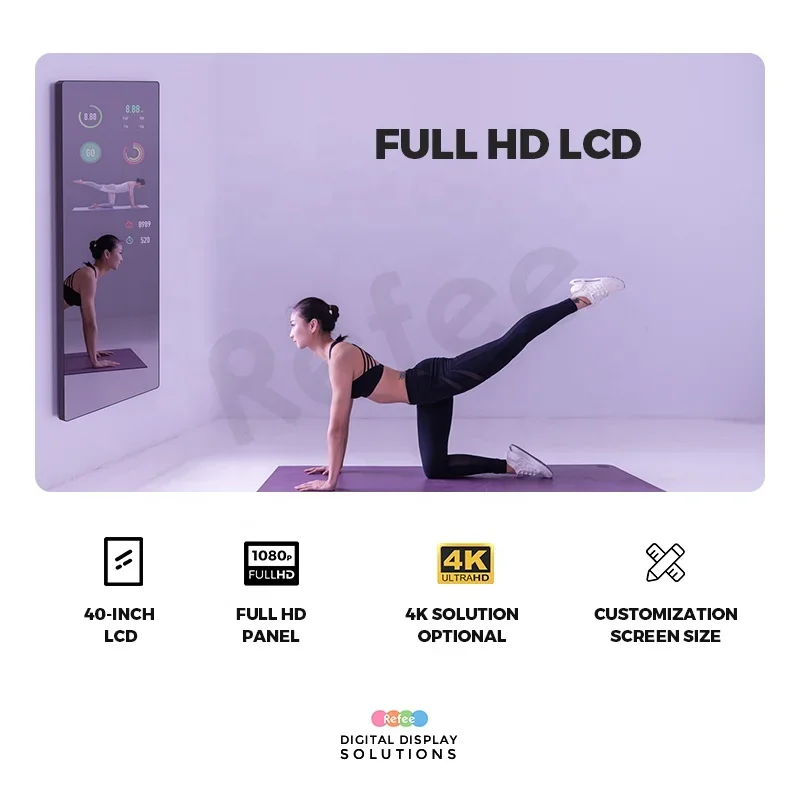 กระจกแสดงผลอิเล็กทรอนิกส์ขนาดใ - Smart Home Gym Mirror บทวิจารณ์และราคา