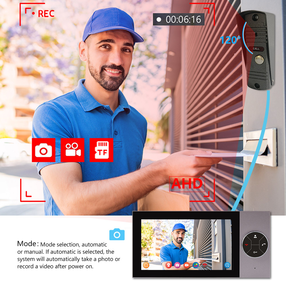 หน้าจอ IPS 7 นิ้ว 2MP 1080P แอ - Wifi Doorbell Camera บทวิจารณ์และราคา
