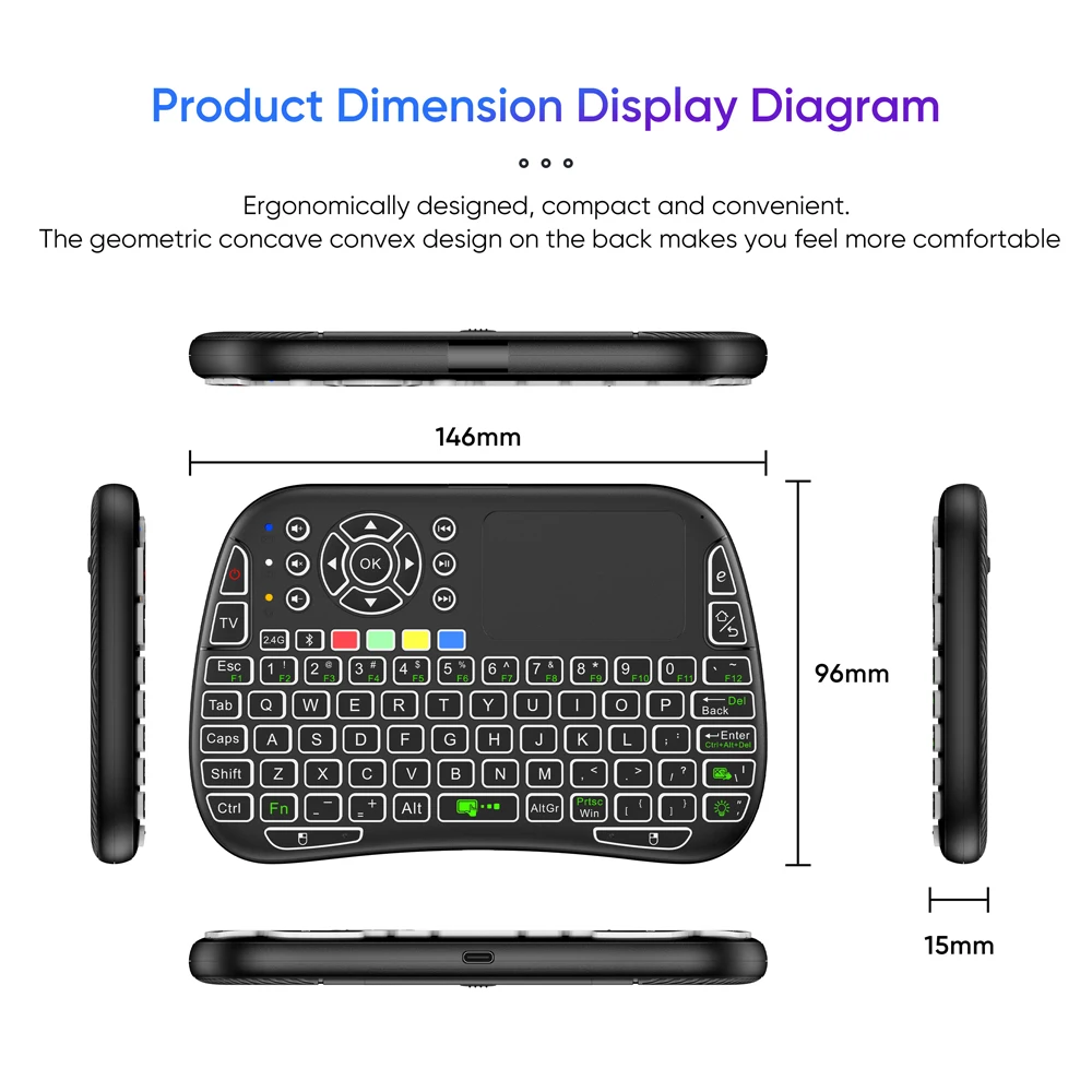 มินิคีย์บอร์ดไจโรสโคปโหมดคู่ 2 - Smart Home Keyboard บทวิจารณ์และราคา