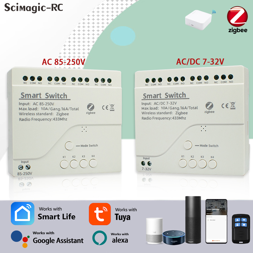 โมดูลรีเลย์สมาร์ทโฮม 4CH Zigbe - Smart Home Google Assistant บทวิจารณ์และราคา