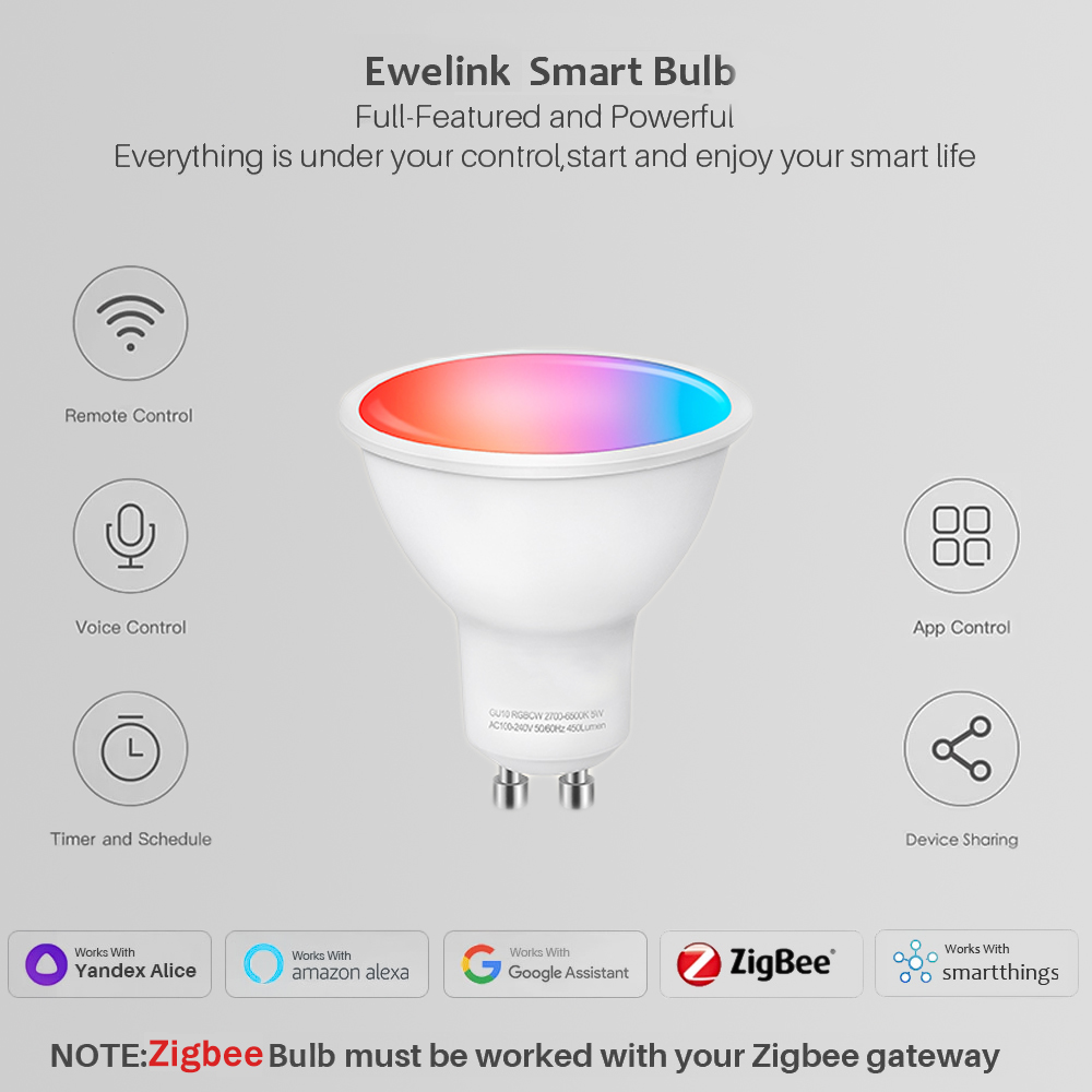 หลอดไฟ LED Ewelink GU10 Zigbee - Smart Bulb บทวิจารณ์และราคา