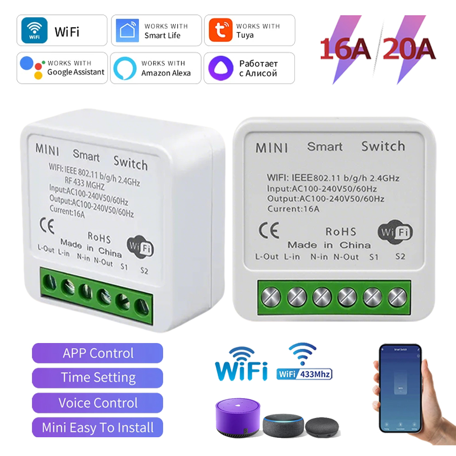 โมดูลสวิตช์อัจฉริยะ Tuya WiFi  - Smart Home Google Assistant บทวิจารณ์และราคา