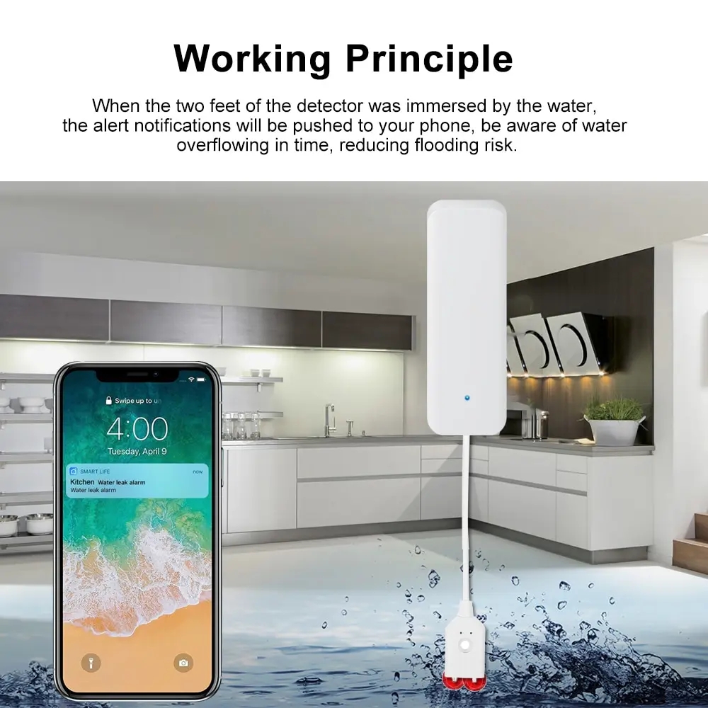 Tuya เซ็นเซอร์น้ำรั่ว, มีไวไฟอ - Wifi Water Leak Detector บทวิจารณ์และราคา