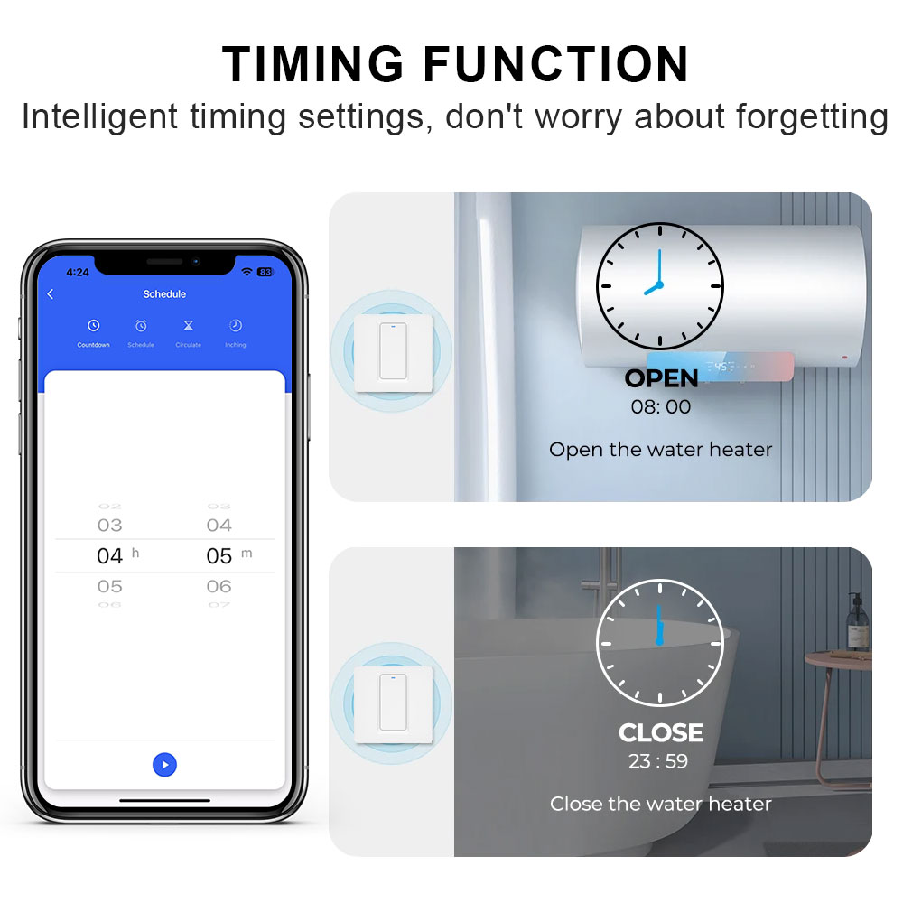 สวิตช์เครื่องทำน้ำอุ่นอัจฉริยะ - Smart Home Google Assistant บทวิจารณ์และราคา