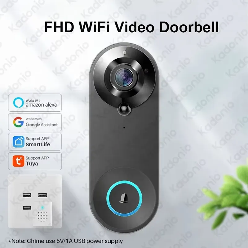 กริ่งประตูวิดีโอ Kadonio 1080P - Wifi Doorbell Camera บทวิจารณ์และราคา