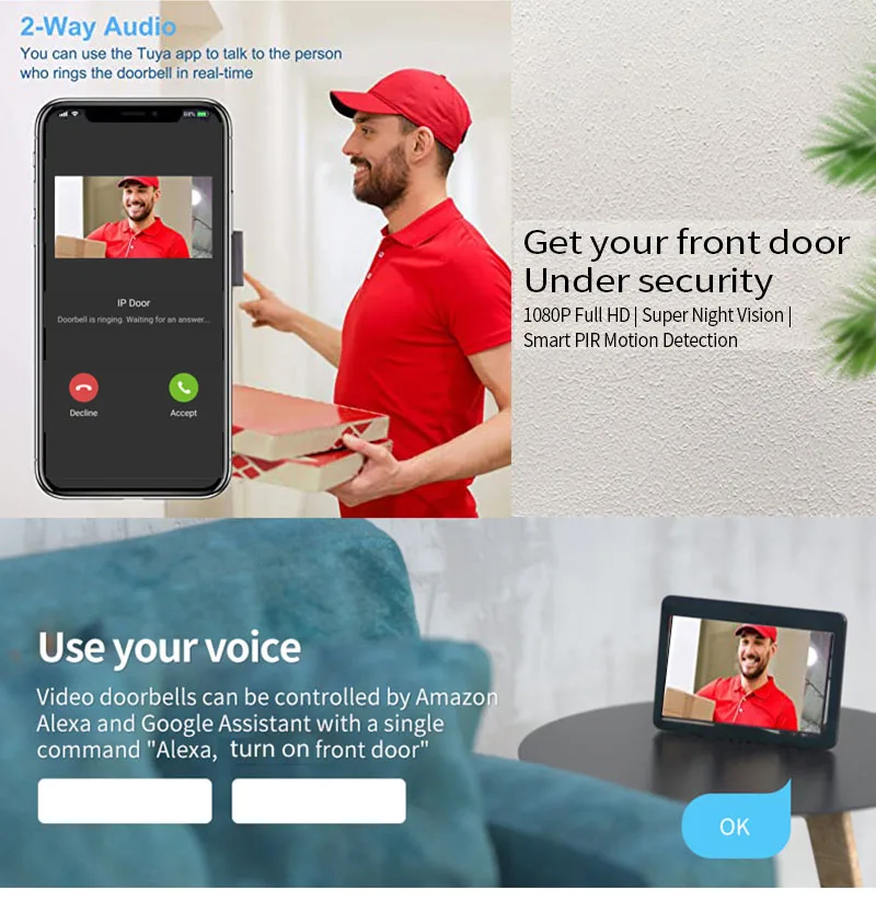 กริ่งประตูพร้อมอินเตอร์คอม, หน - Wifi Doorbell Camera บทวิจารณ์และราคา
