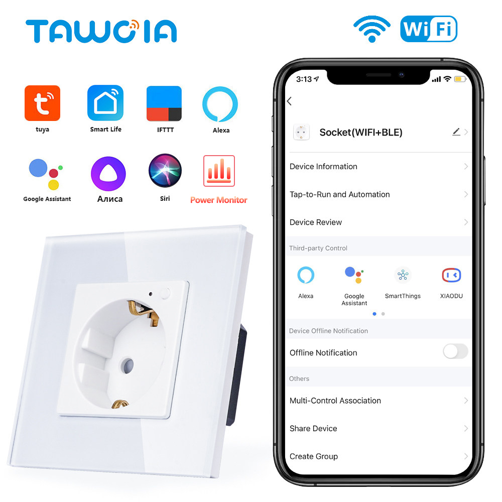 TAWOIA Wifi Wall Socket EU กรอ - Smart Home Elements บทวิจารณ์และราคา