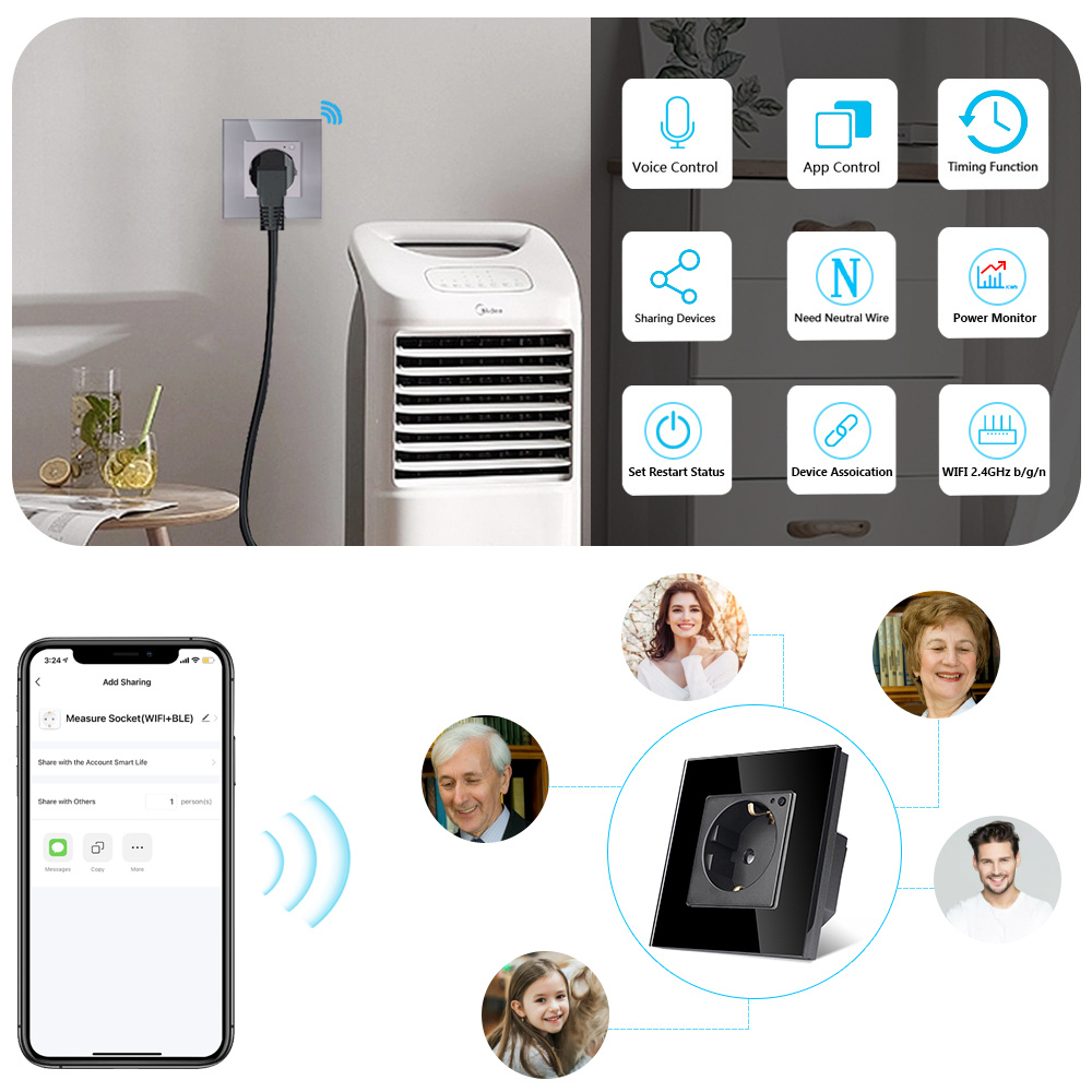 TAWOIA Wifi Wall Socket EU กรอ - Smart Home Elements บทวิจารณ์และราคา