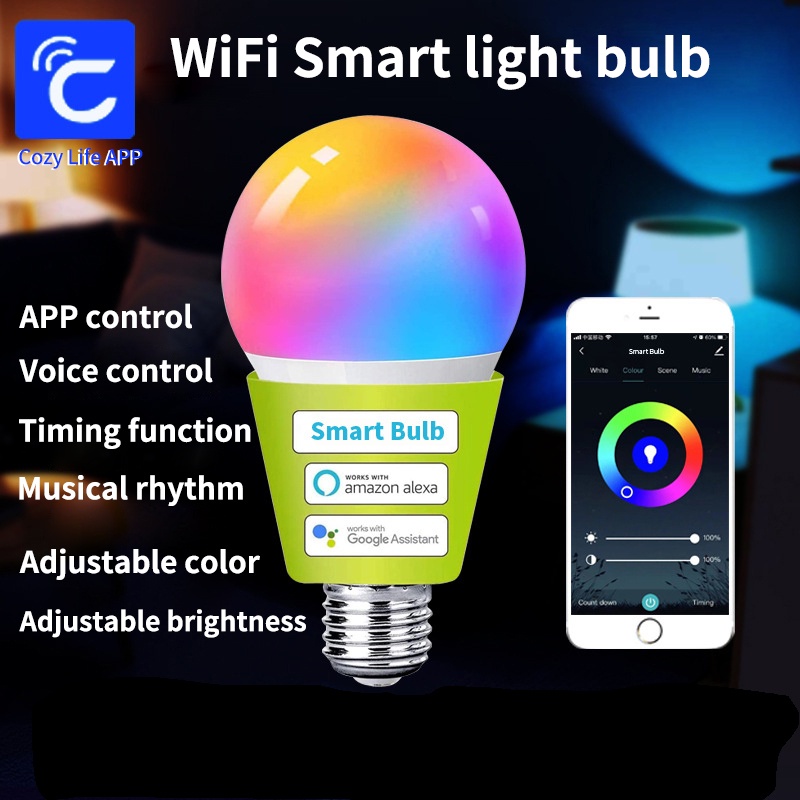 หลอดไฟ E27 sixwgh WiFi 9W หลอด - Smart Bulb บทวิจารณ์และราคา