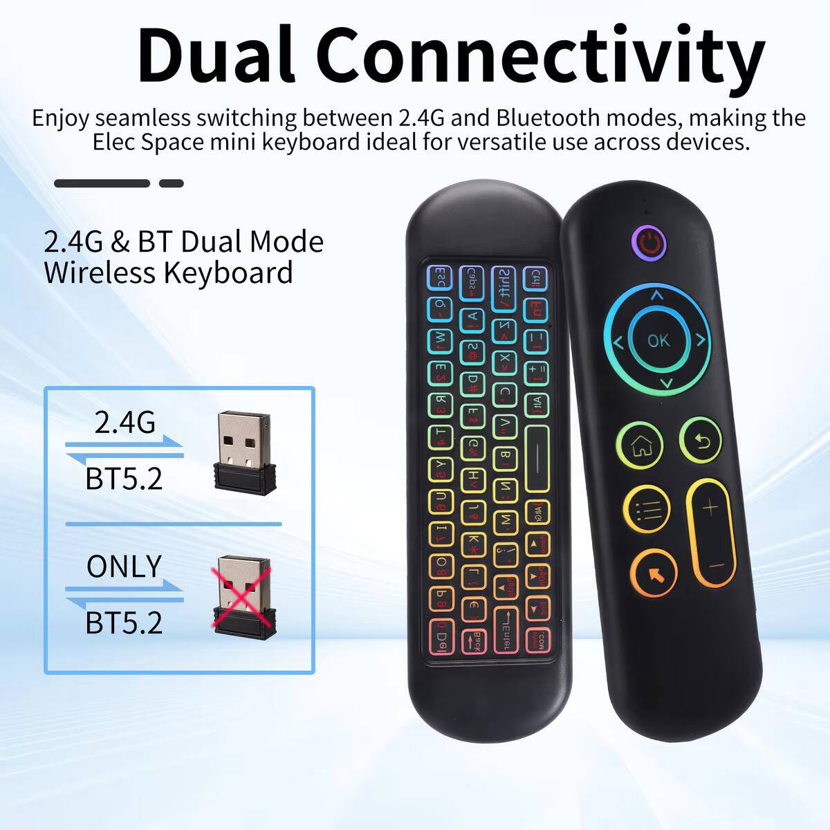 บลูทูธ 2.4G คีย์บอร์ดขนาดเล็กแ - Smart Home Keyboard บทวิจารณ์และราคา