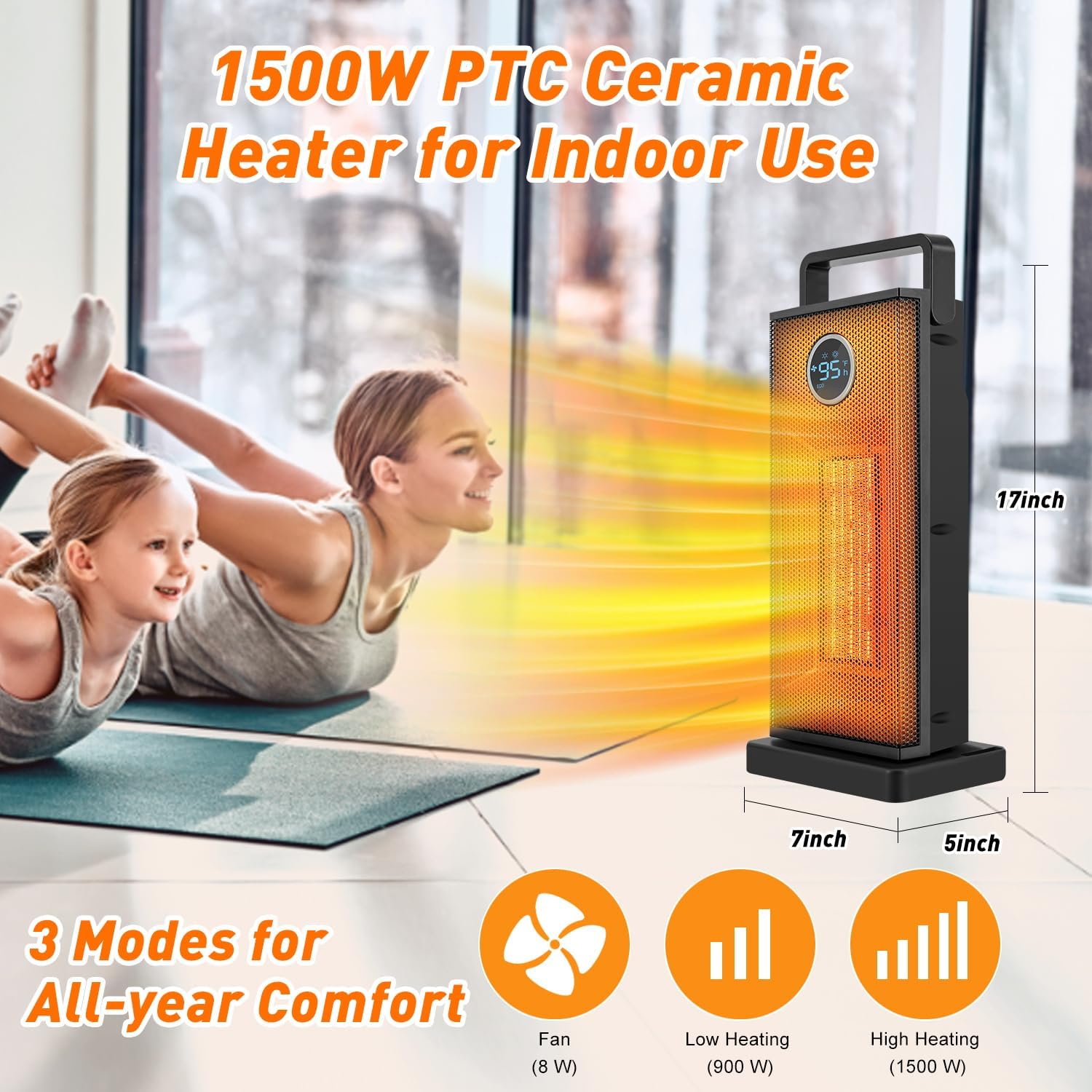 ฮีตเตอร์ทรงหอคอยเซรามิกแบบพกพา - Smart Bathroom Fan บทวิจารณ์และราคา