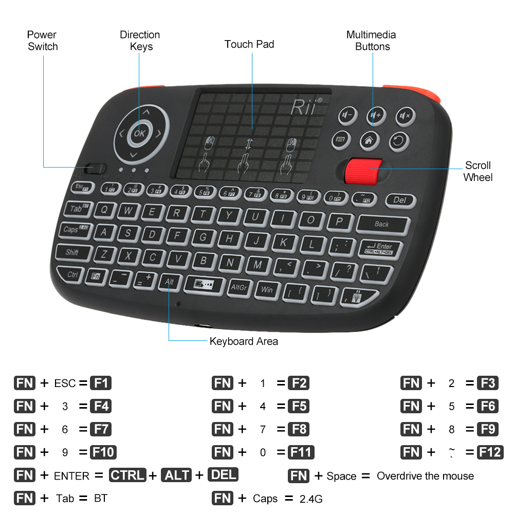 คีย์บอร์ดไร้สาย Rii I4 Mini BT - Smart Home Keyboard บทวิจารณ์และราคา