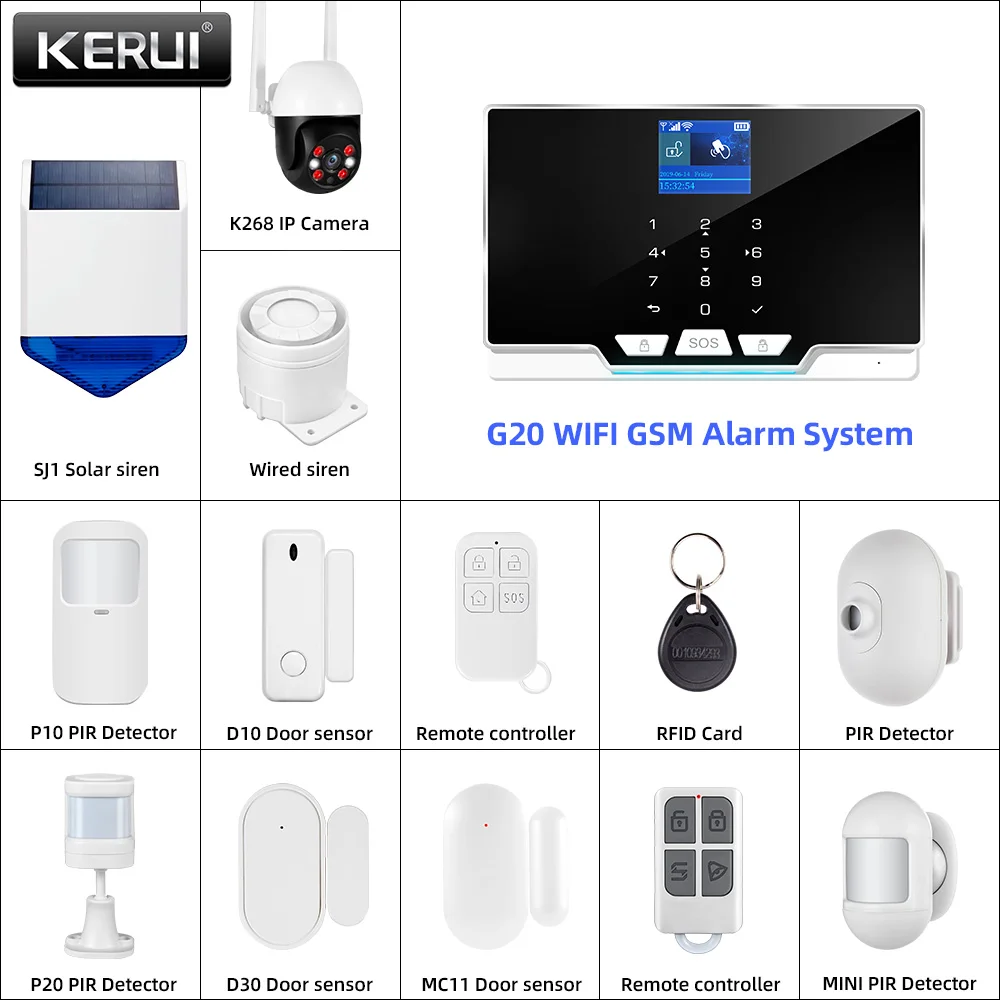 KERUI G20 WIFI GSM พร้อม Motio - Smart Home Keyboard บทวิจารณ์และราคา